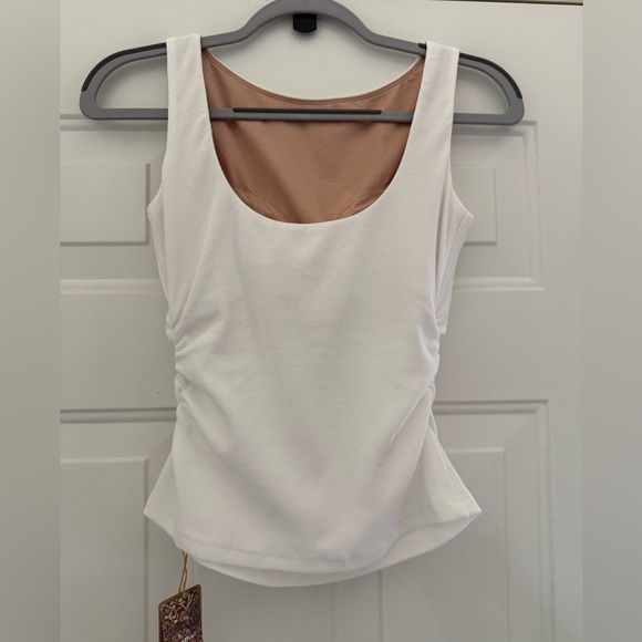 NWT - OGL Classic White Tank Top - built in bra with removable pads - Picture 2 of 7